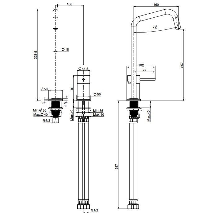 Fima Carlo Frattini смеситель для раковины, на 2 отв., с донным клапаном, spillo tech, черный арт. f3271tndxns