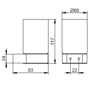 Keuco держатель для стакана с хрустальным стаканом, plan, черный матовый арт. 14950 379000