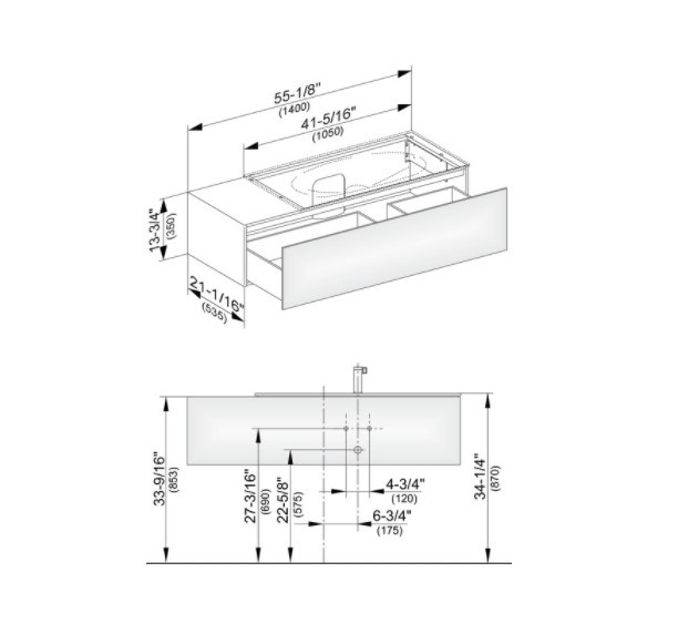 Keuco тумба подвесная под раковину с одним выдвижным фронтом, с внутренней светодиодной подсветкой, edition 11, белый арт. 31164 210100