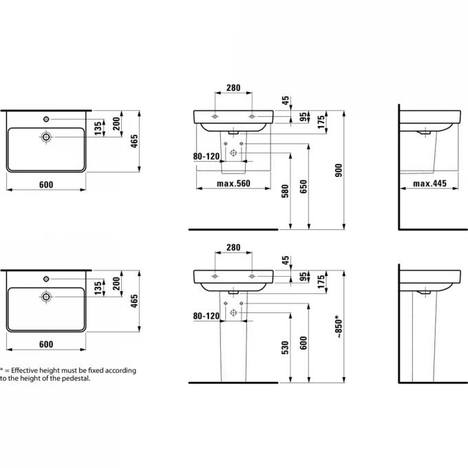 LAUFEN раковина подвесная 60x46, PRO S - 8.1096.3.000.104.1