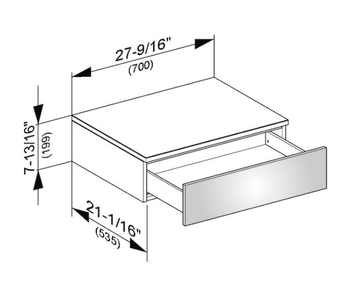 Keuco тумба боковая подвесная с одним выдвижным фронтом антарцит, edition 400, антрацит арт. 31740 390000