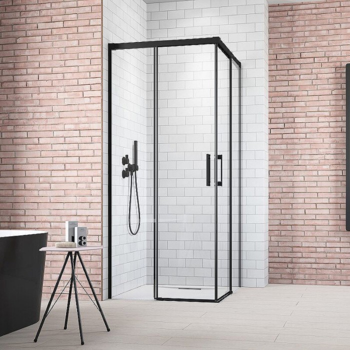 Radaway душевая дверь black kdj 120 l профиль черный стекло прозрачное, Idea - 387042-54-01L
