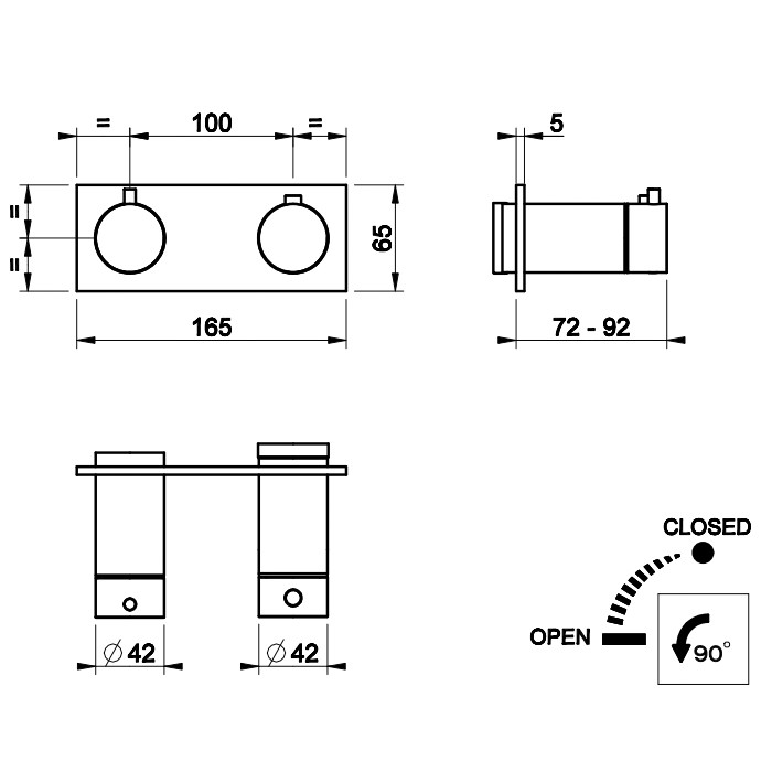 Gessi Встраиваемый термостат для душа, с 1 выходом, Ingranaggio, 63332#031 цвет: хром