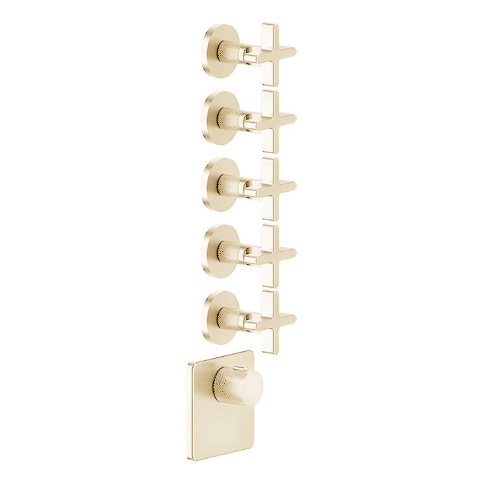 Gessi Смеситель для душа, термостатический, встраиваемый, резьба 3/4", Inciso, 58350#246 цвет: золото