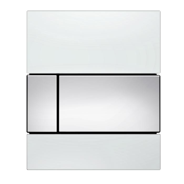 TECE панель смыва, стекло белое, хром глянцевый, square urinal - 9242802