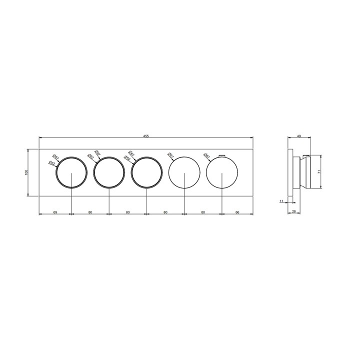 Gessi Смеситель термостатический встраиваемый, до 3 функций однодновременно, Origini, 66224#031 цвет: хром