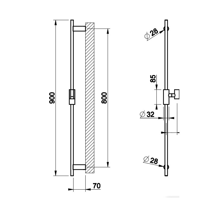 Gessi Штанга для душа, Ingranaggio, 63585#031 цвет: хром