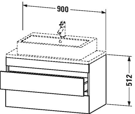 Duravit тумба подвесная под раковину с двумя выдвижными ящиками, durastyle, ds530804949 цвет: графит матовый