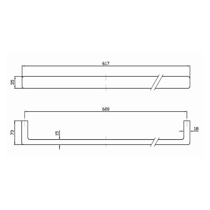 Zucchetti полотенцедержатель, 55см., подвесной, jingle, хром арт. zac922