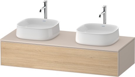 Duravit тумба подвесная под две раковины 550 мм х 1300 мм х 281 мм, zencha, ze4813b30830000 цвет: натуральный дуб/серо-коричневый суперматовый