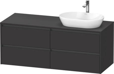 Duravit тумба подвесная под раковину справа 550 мм х 1400 мм х 568 мм, ketho.2, k24898r80800000 цвет: графит суперматовый
