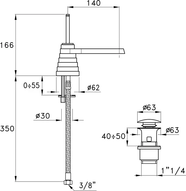 Stella смеситель для раковины, titian, хром арт. tt00100cr00
