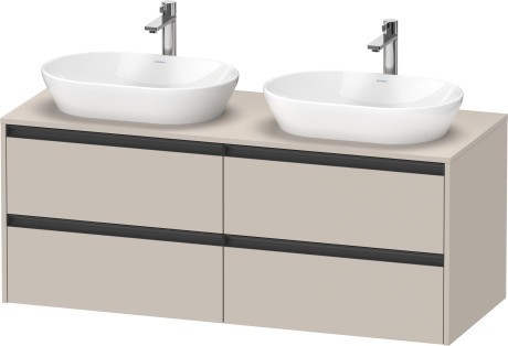 Duravit тумба подвесная под две раковины 550 мм х 1400 мм х 568 мм, ketho.2, k24898b91910000 цвет: серо-коричневый матовый