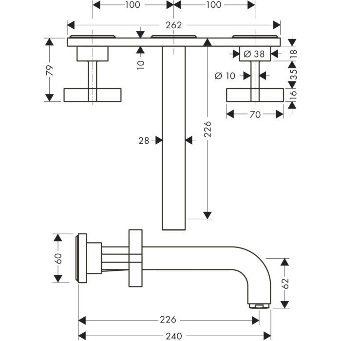 AXOR смеситель для раковины, скрытого монтажа, Citterio, черный арт. 39144340