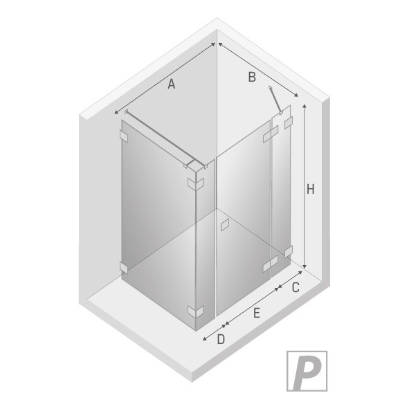 Душевое ограждение eventa plus r 150x100x200, New trendy Eventa chrome, хром арт. EXK-4570