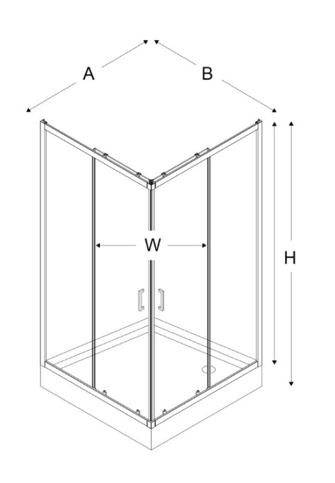 Душевое ограждение 90x90x185, New trendy Suvia, хром арт. K-0792