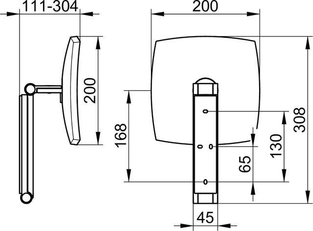 Keuco косметическое зеркало без подсветки шлифованный, ilook move, шлифованный чёрный хром арт. 17613 130000