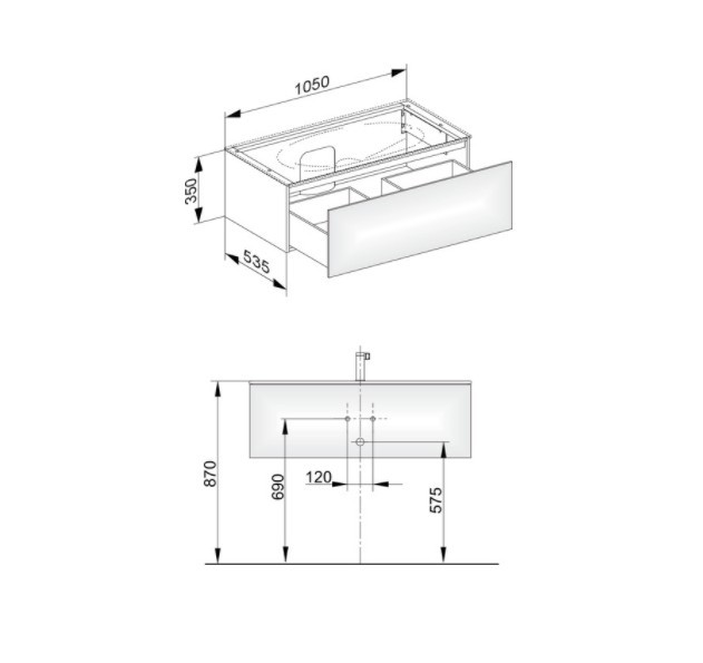 Keuco тумба подвесная под раковину с одним выдвижным фронтом, с внутренней светодиодной подсветкой, edition 11, белый арт. 31351 210100