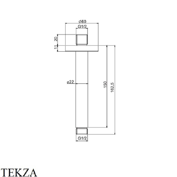 Fima Carlo Frattini держатель для душа, потолочный, 150мм. wellness, хром арт. f2584cr