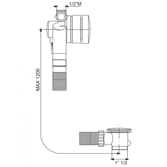 Fima Carlo Frattini сливной гарнитур для ванны, click clack, c наполнением, белый арт. f2003erbs