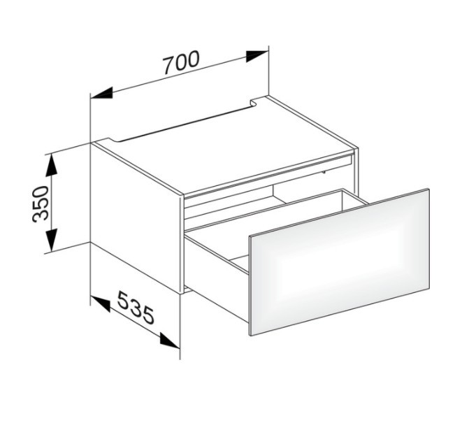 Keuco модуль нижнего шкафа для встройки снизу, с одним выдвижным ящиком, с внутренней светодиодной подсветкой, edition 11, антрацит арт. 31311 110100