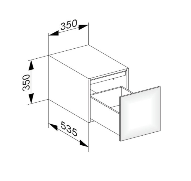 Keuco тумба боковая подвесная с одним выдвижным фронтом, edition 11, кашемир арт. 31320 280000