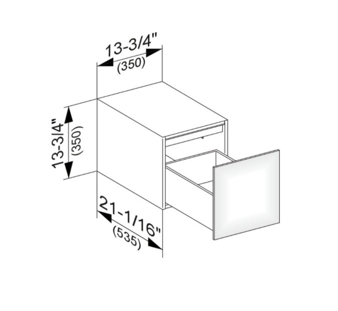 Keuco тумба боковая подвесная с одним выдвижным фронтом, edition 11, кашемир арт. 31320 280000