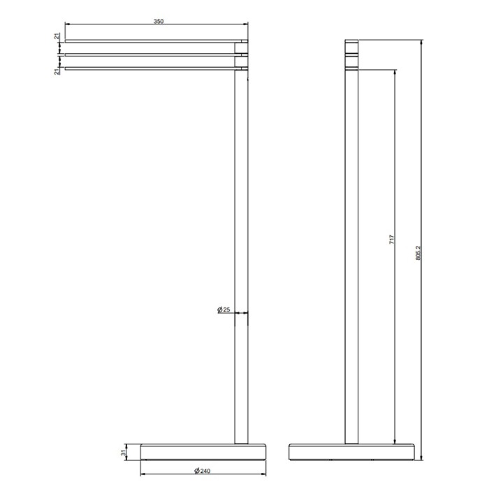 Gessi Напольный полотенцедержатель, Emporio accessories, 38939#299 цвет: black xl