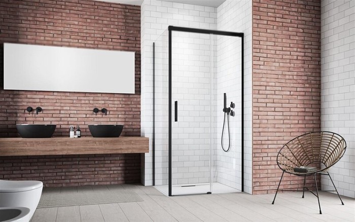 Radaway душевая дверь black kdj 120 r профиль черный стекло прозрачное, Idea - 387042-54-01R