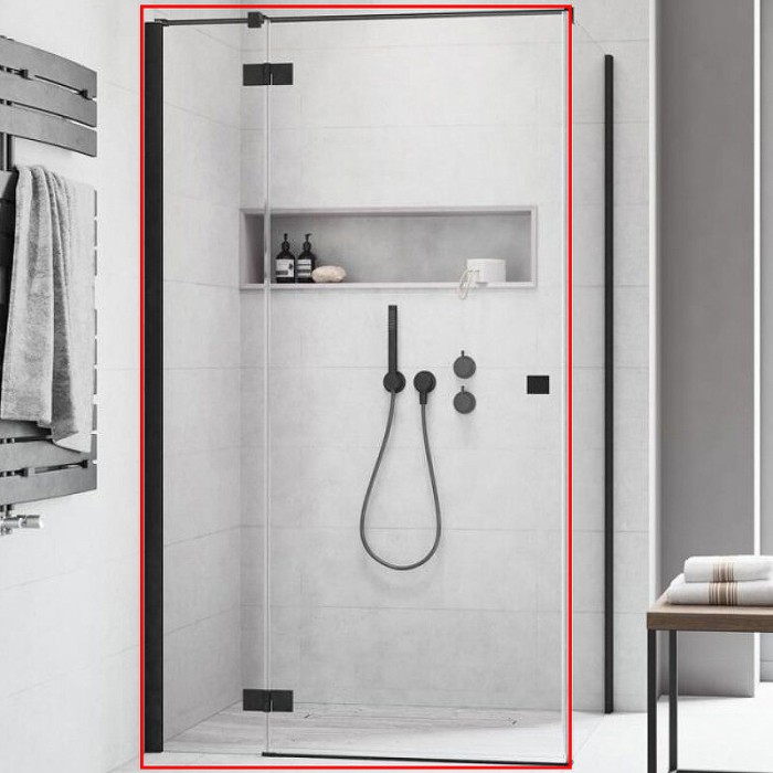 Radaway душевая дверь kdj 100 l профиль черный стекло прозрачное, Essenza New - 385040-54-01L