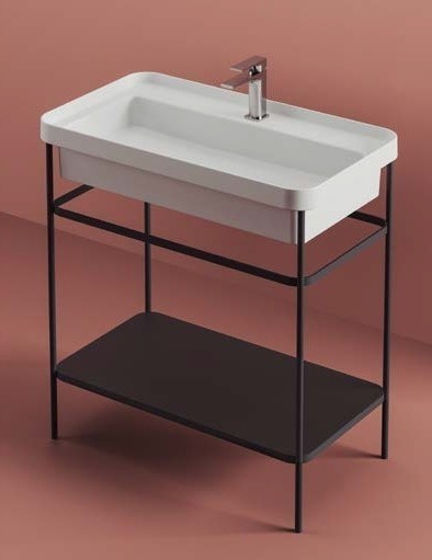 ArtCeram консоль под раковину, aca057 17 fuori scala цвет: черный матовый