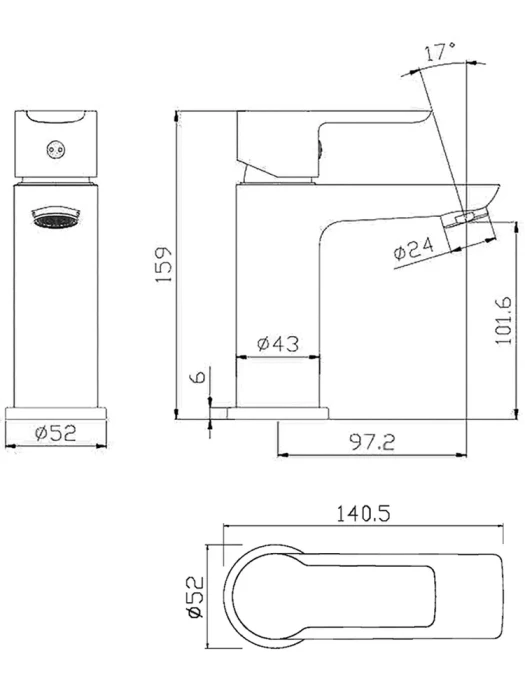 Смеситель для раковины с донным клапаном, Huber, хром арт. ZR00051421
