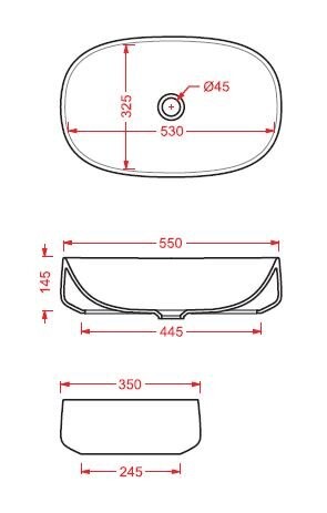 Раковина накладная 55x35 см, ombra cipro naturale (фактура - необработанная глина), Art Ceram Cognac арт. COL003 18 00