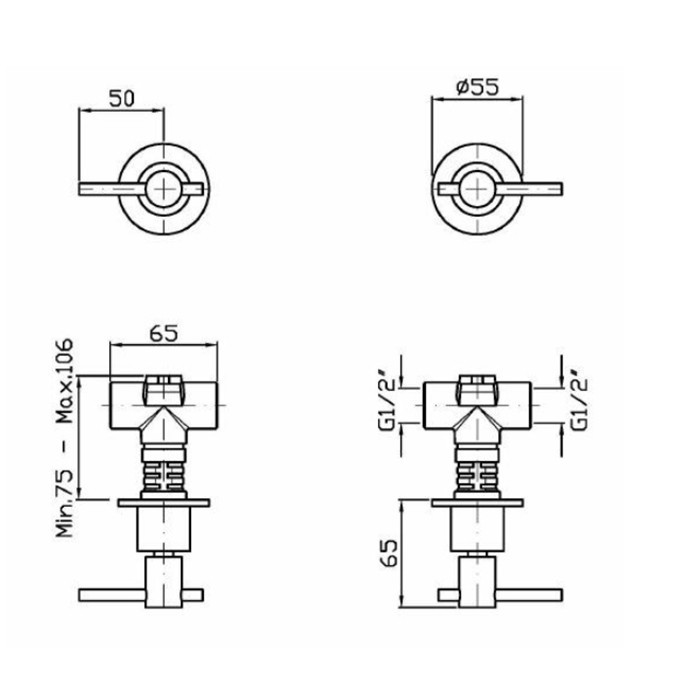 Zucchetti смеситель для душа, встраиваемый, ручка: рычаг, helm, brushed total black pvd арт. zhl738.xp81