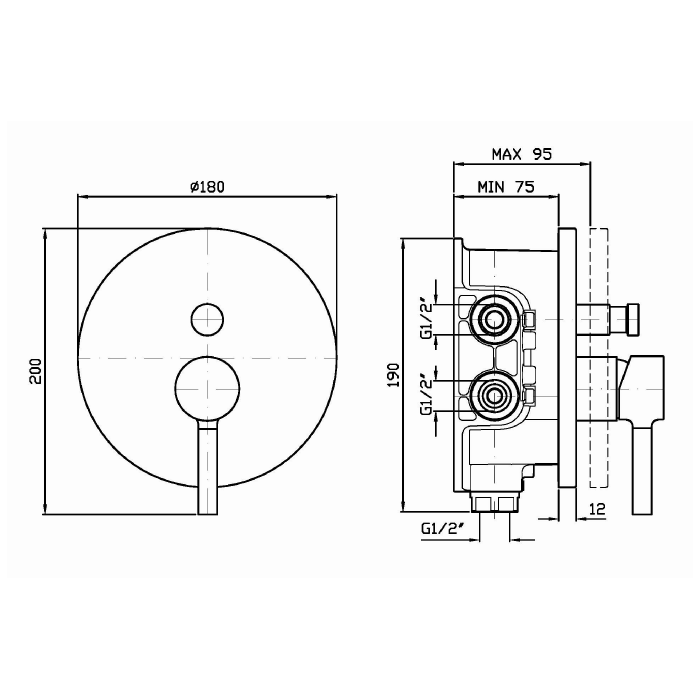Zucchetti встроенный однорычажный смеситель для ванны, с переключателем для системы zeta, pan, хром арт. zp6096 r97800