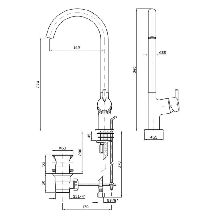 Zucchetti однорычажный смеситель для раковины на 1 отверстие, simply beautiful, хром арт. zsb296