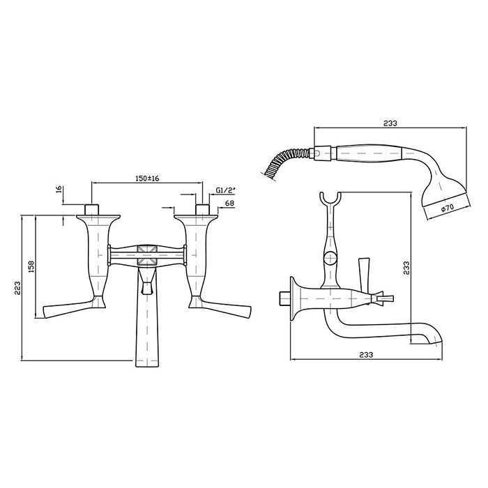 Zucchetti смеситель для ванны, настенный, с ручным душем, ручка: рычаг, bellagio, золото арт. zb2228.c40