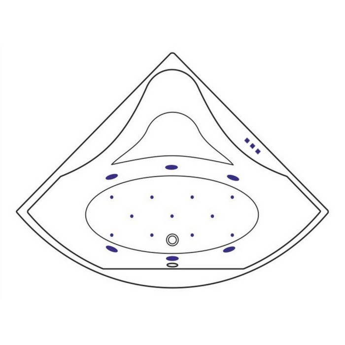 Встраиваемая ванна 150x150 relax, Excellent Glamour, хром арт. WAEX.GLA15.RELAX.CR