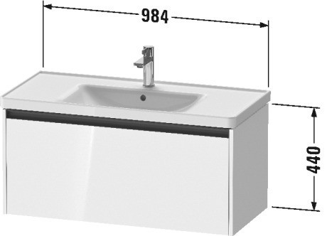 Duravit тумба подвесная под раковину 455 мм х 984 мм х 440 мм, ketho.2, k25084084840000 цвет: белый суперматовый