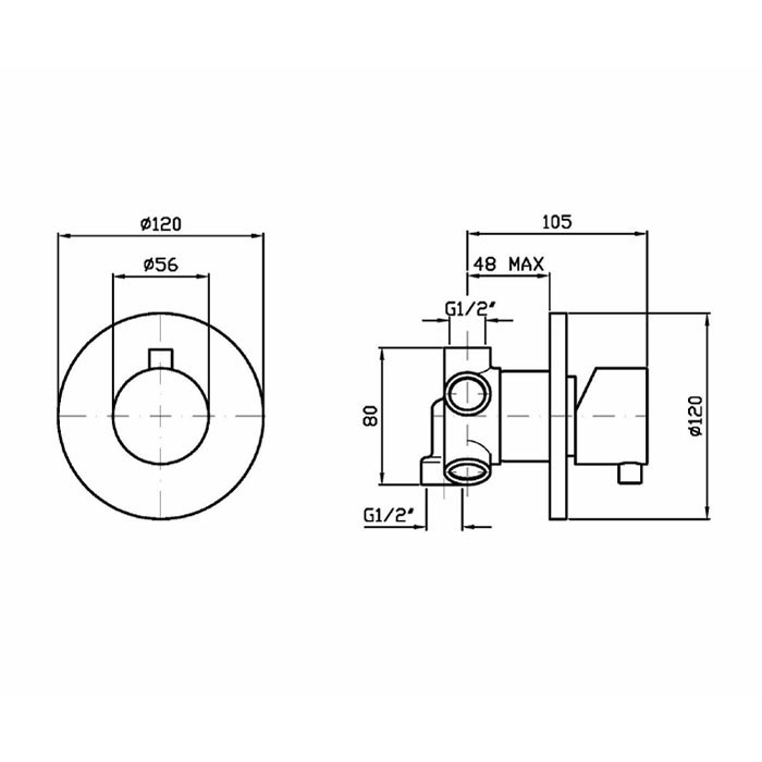 Zucchetti запорный вентиль, 5 канальный для встроенных смесителей, simply beautiful, хром арт. z94521