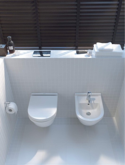 Duravit подвсеное биде с переливом, с креплением, starck 3, 2281150000 цвет: белый