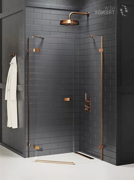 Душевое ограждение l 100x80x200, New trendy Avexa copper brushed, браширо арт. EXK-3826