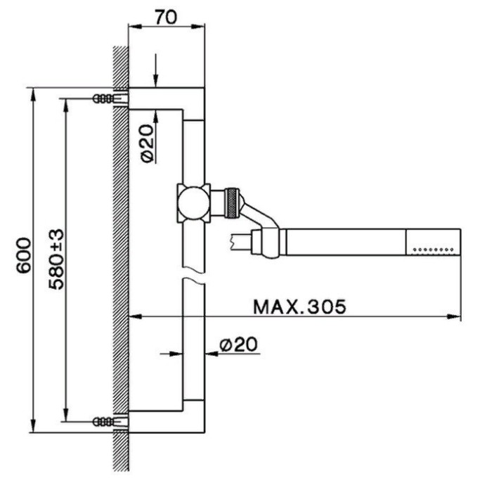 Cisal душевой гарнитур, ds01005040 less new, цвет: matt black