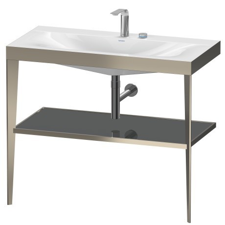Duravit напольная консоль xviu/c-bonded 1000 мм х 850 мм, с умывальником viu, xviu, xv4716eb189 цвет: матовое шампанское/фланелево-серый глянцевый лак