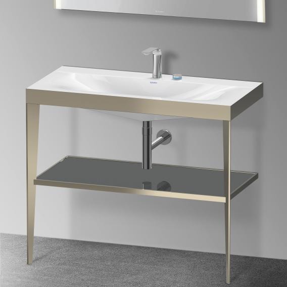 Duravit напольная консоль xviu/c-bonded 1000 мм х 850 мм, с умывальником viu, xviu, xv4716eb189 цвет: матовое шампанское/фланелево-серый глянцевый лак