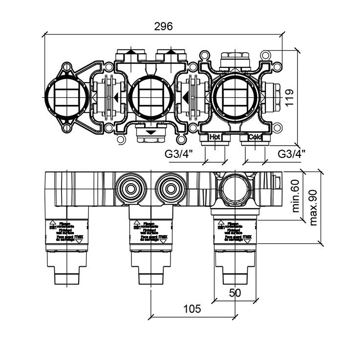 Almar внутренняя часть для смесителя, water control modular, e186904