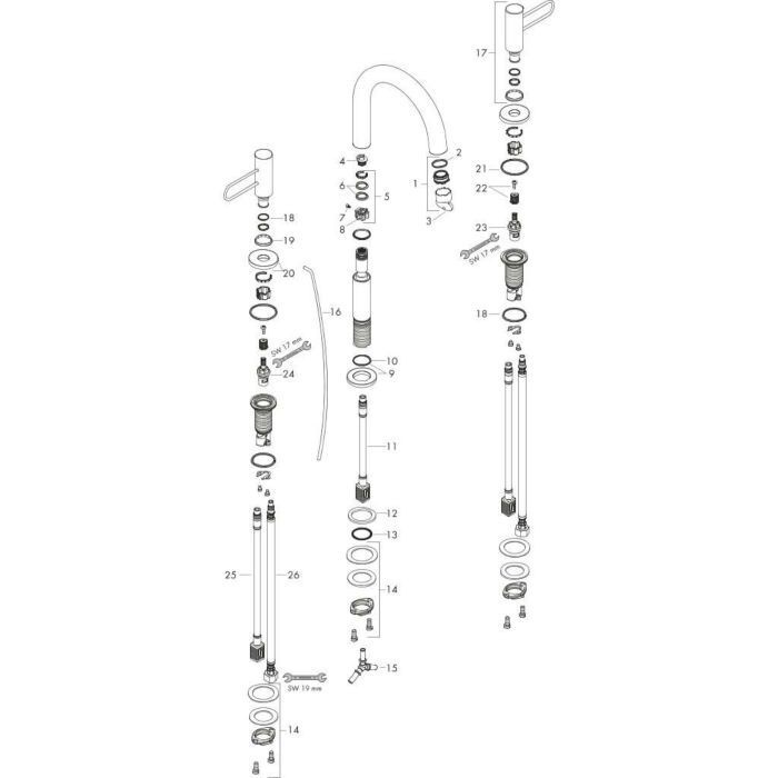 AXOR смеситель для раковины, Uno, красное золото арт. 38054300