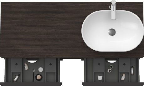 Duravit тумба подвесная под раковину справа de49705353 1400 мм х 550 мм, d-neo, de4970r5353 цвет: каштан темный