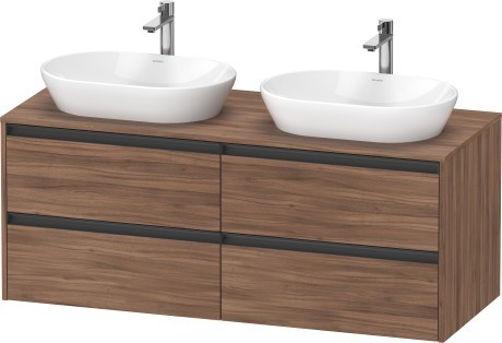 Duravit тумба подвесная под две раковины 550 мм х 1400 мм х 568 мм, ketho.2, k24898b79790000 цвет: орех натуральный