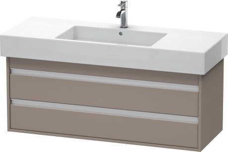 Duravit тумба подвесная под раковину с двумя выдвижными ящиками, ketho, kt 6642 43 цвет: базальт матовый